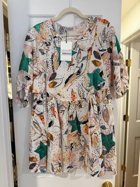 Alcala Linen Dress, Day Forest Print NWT
